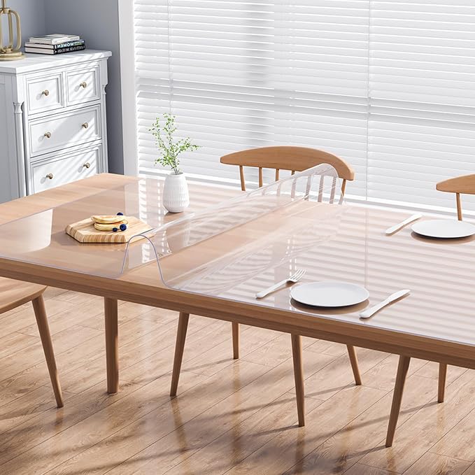 VEVOR Clear Table Cover Protector, 1.5 mm Thick Clear PVC Cover, Waterproof - Image 8