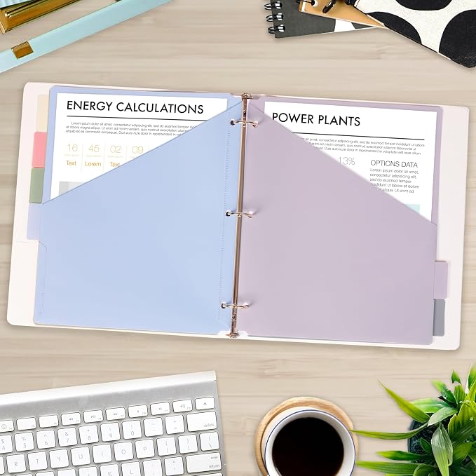 H4D 6-Tab Plastic Binder Dividers, 2 Pockets, Pastel Colors, 2 Sets | Made of - Image 6