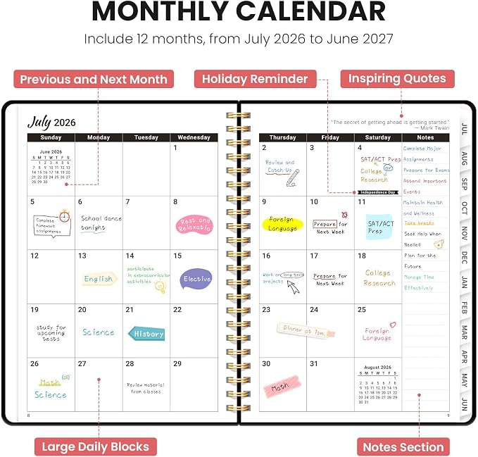 Planner 2026-2027, Monthly and Weekly Academic Planner July 2026 - Image 2