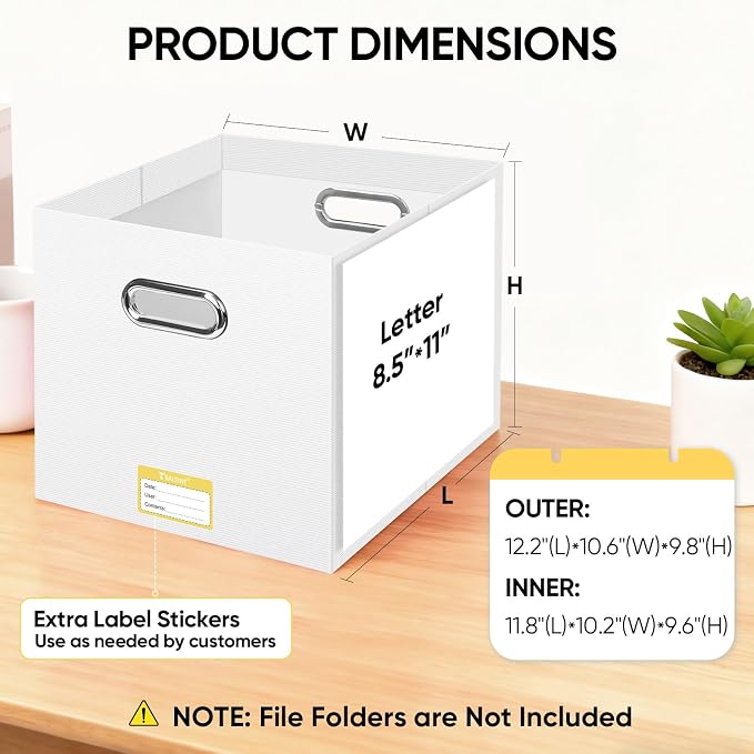 BALEINE File Organizer Box, Cardboard File Folder Organizer - Image 3