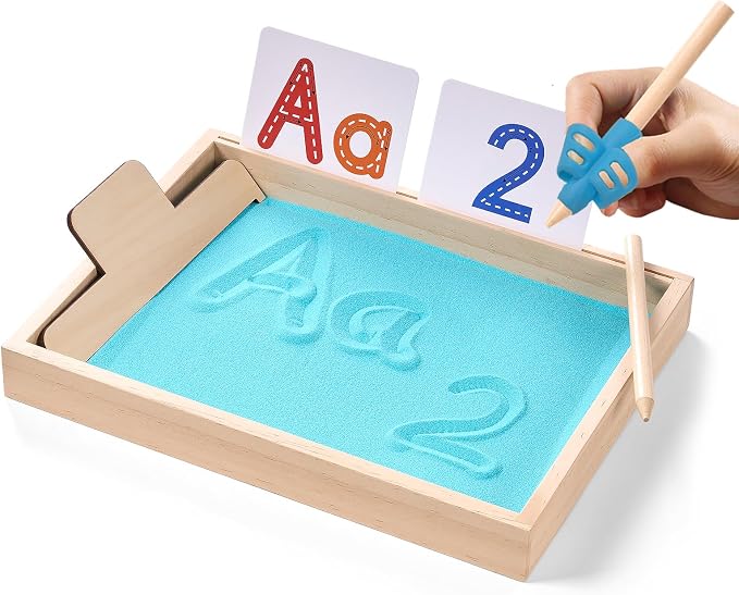 Montessori Sand Tray for Kids, Writing Play Sand Tray by MORITECK