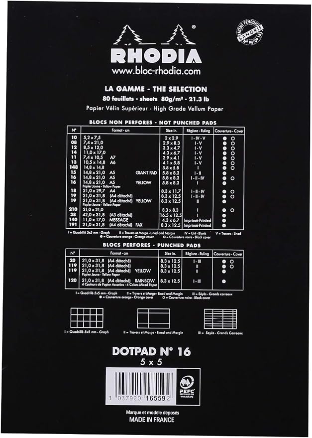 Rhodia Head Stapled Pad, No16 A5, Dot - Image 3