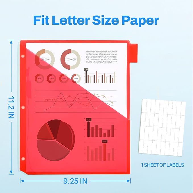 SUNEE 8 Tab Dividers with Pockets, Plastic Dividers - Image 2