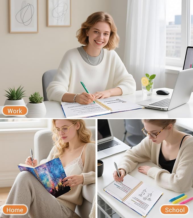 Lined Spiral Notebook Journal for Women, 150 Pages Cute Notebooks 5.75” x 8.38” - Image 7