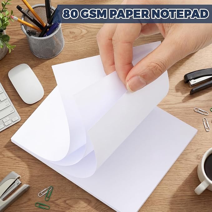 Thboxes 10 Pack 4" x 6" Blank Note Pads, 50 Sheets Each | 80gsm FSC Paper - Image 3