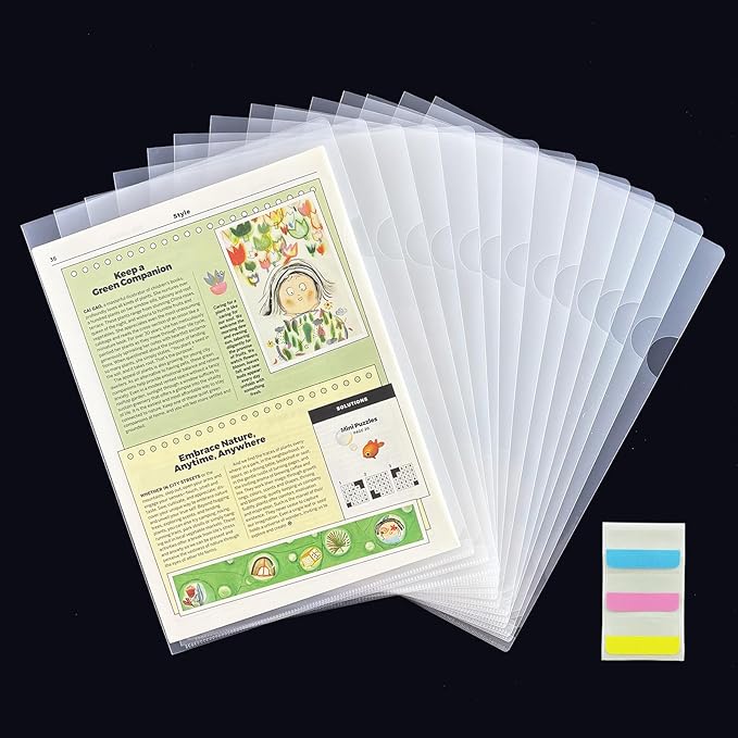 200 Pack Document Clear Plastic Folder Copy Safe Project Pocket L-Type US by GJIAUKIZ