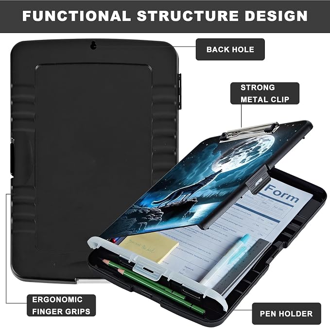 Clipboard with Storage, Heavy Duty Plastic Storage Clipboard with Low Profile - Image 6