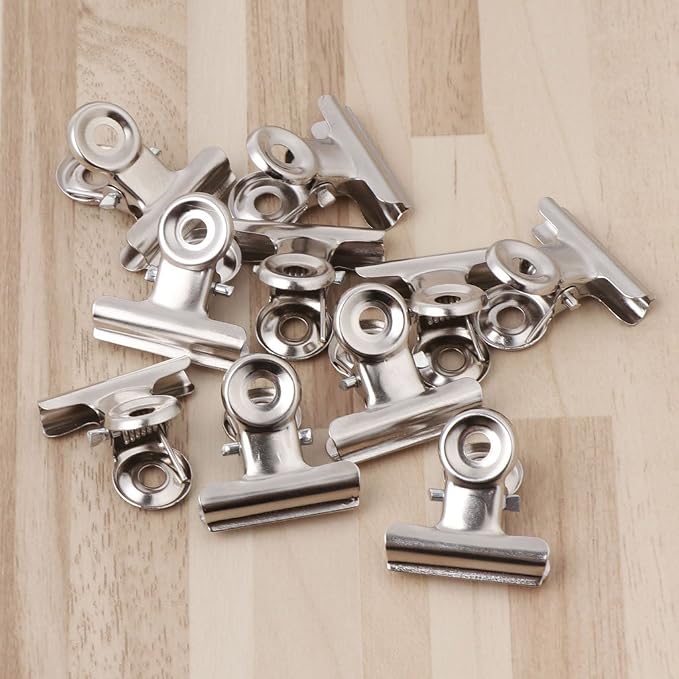 Tebatu 10Pcs Metal Stainless Steel Bulldog Grip Clip Food Sealer Bag Clamp - Image 4