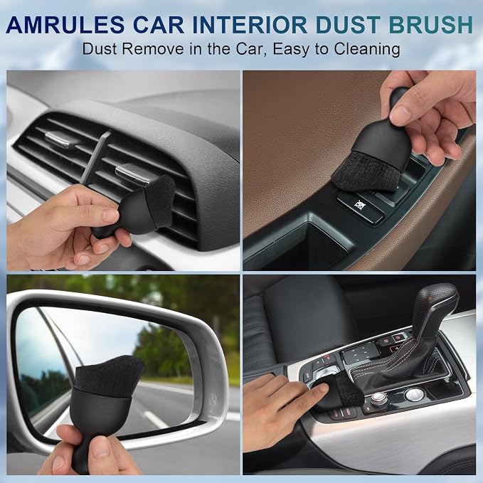 Amrules 2 PCS Car Interior Detailing Brush, Auto Car Dusting Brushes, Soft - Image 3