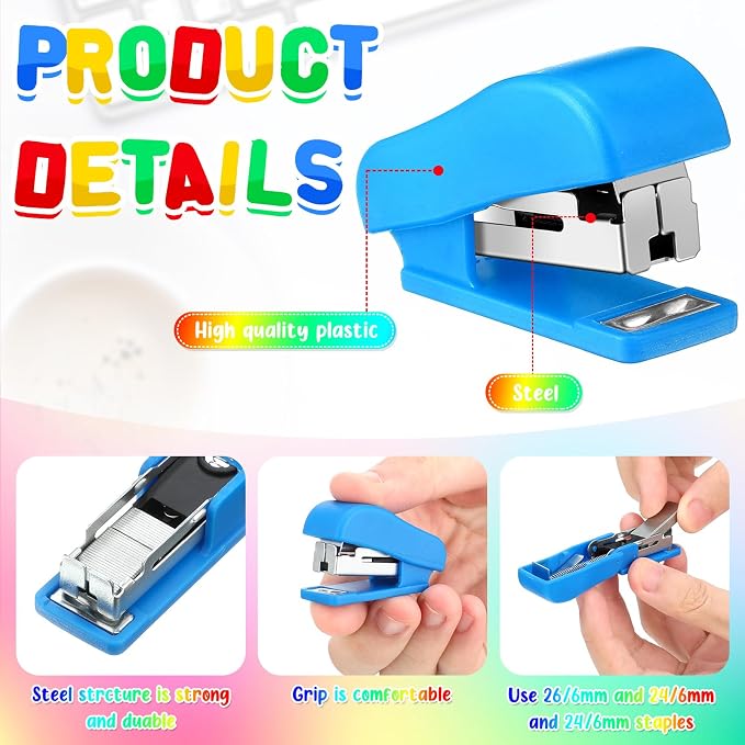 Fainne 75 Pcs Mini Stapler Bulk - Image 3