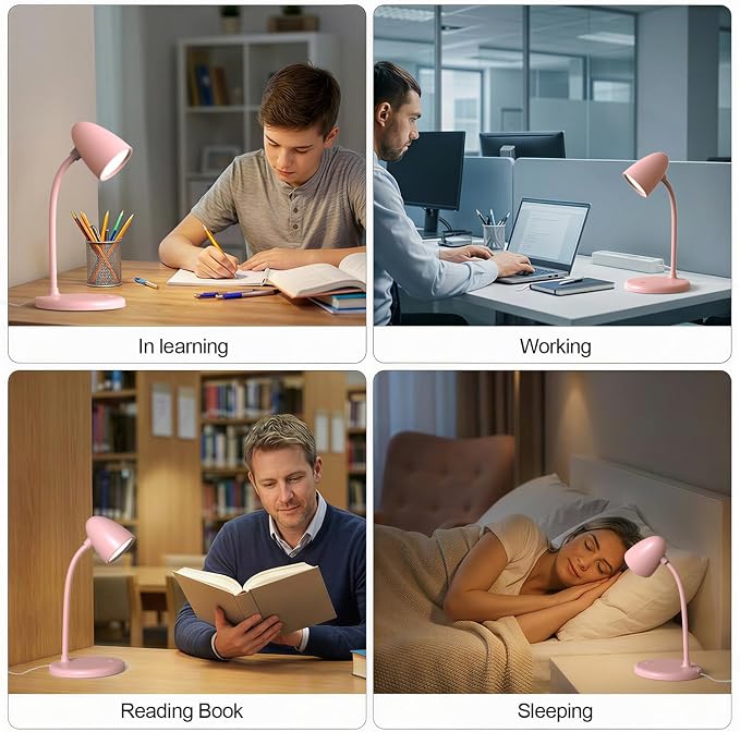 LED Desk Lamp for Home Office, 3 Light Colors, Table Lamp, Dimmable Reading - Image 3