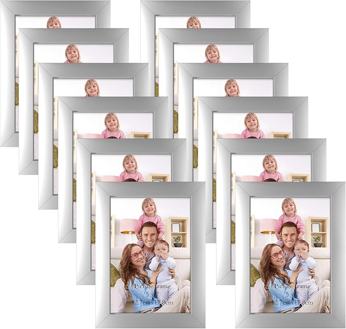 Giftgarden 5x7 Picture Frame Silver Set of 12 by Giftgarden