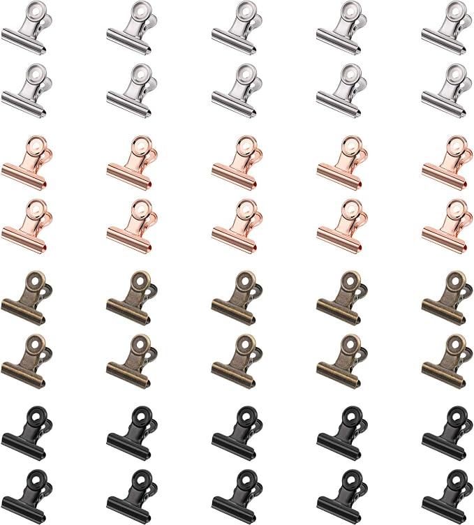 40 Pack Metal Clips 0.87 Inch Small Bull Binder Paper Clips by Unknown