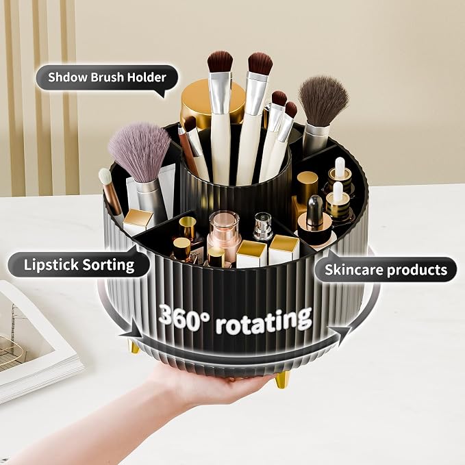 fanado 360° Rotate Makeup Brush Holder Organizer, Makeup Organizers Countertop - Image 2