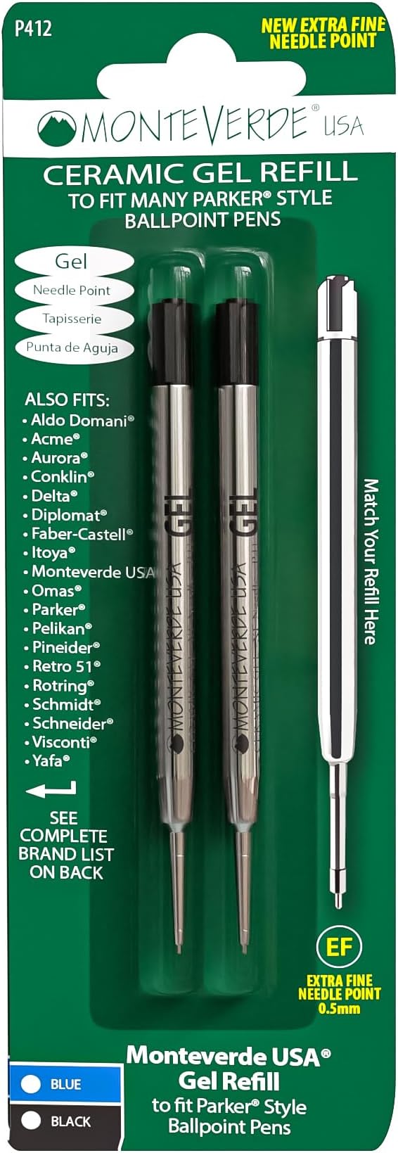 Monteverde Capless Gel Refills to Fit Parker-Style Ballpoint Pens, 0.5mm Extra - Image 6