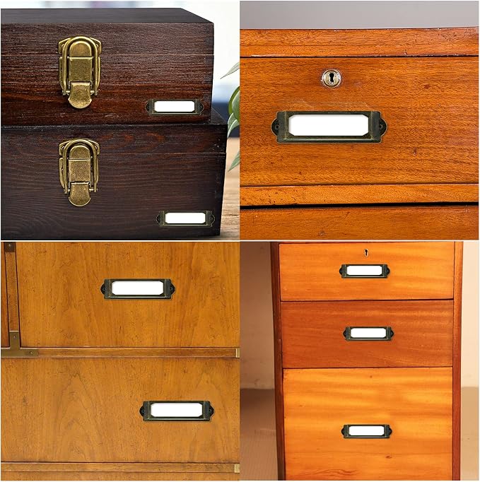 Antique Label Holder, 2.3 Inch, Office File Cabinet Shelves Drawer, Name Card - Image 8