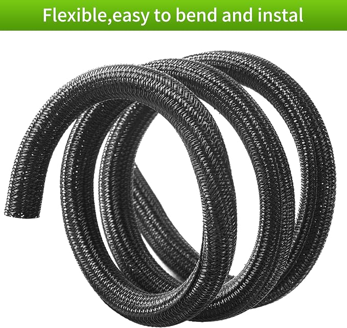 Split Wire Loom 1/2 Inch 100ft, Braided Cable Sleeve - Image 3