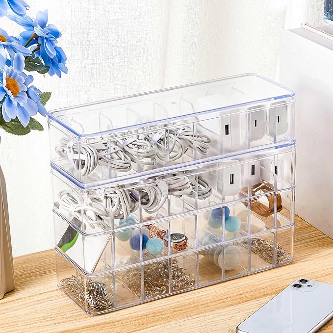 Tatuo 4 Pcs Cord Organizer for Drawer Desktop, Cable Organizer Box - Image 5