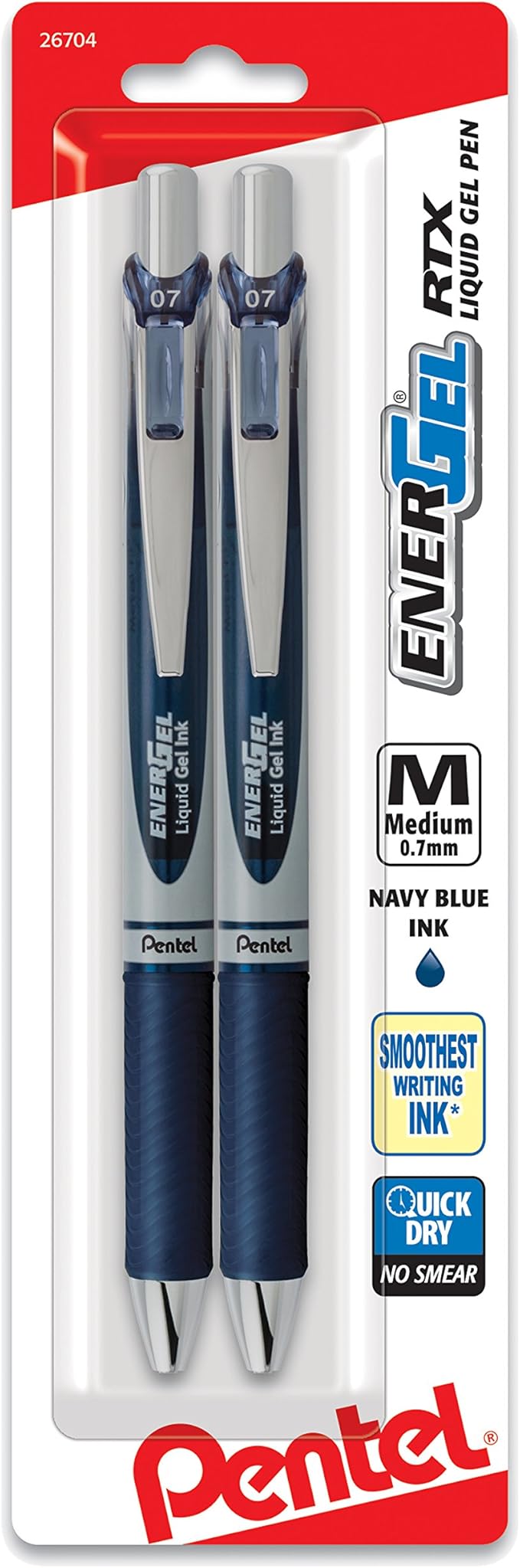 Pentel EnerGel RTX Retractable Liquid Gel Pen, Metal Tip, Medium Line by PentelofAmerica