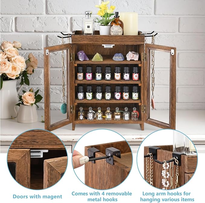 Ikee Design Small Wooden Countertop Storage Cabinet - Image 4