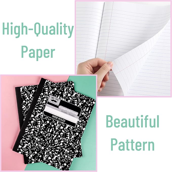 Mr. Pen- Composition Notebook, 2 Pack, Wide Ruled, 50 Sheets, 9.75" x 7.5" | - Image 5