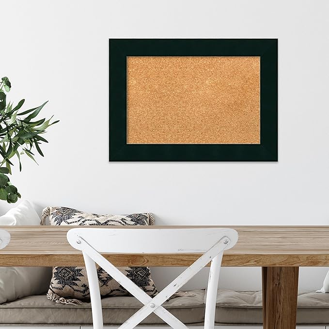 Amanti Art Natural Cork Board for Wall, 16x22 Vision Board with Black Wood Frame, Small Corkboard Office Decor for Home Organization, Modern Corkboard Pinboard to Display Items for Home Organization-DeskLoop Office