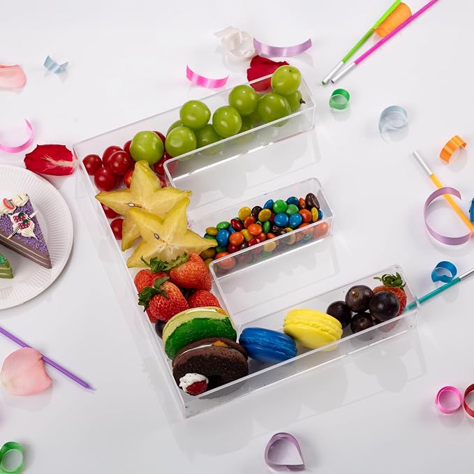 11" Clear Acrylic Letter & Number Charcuterie Tray-Reusable Fillable Alphabet - Image 2