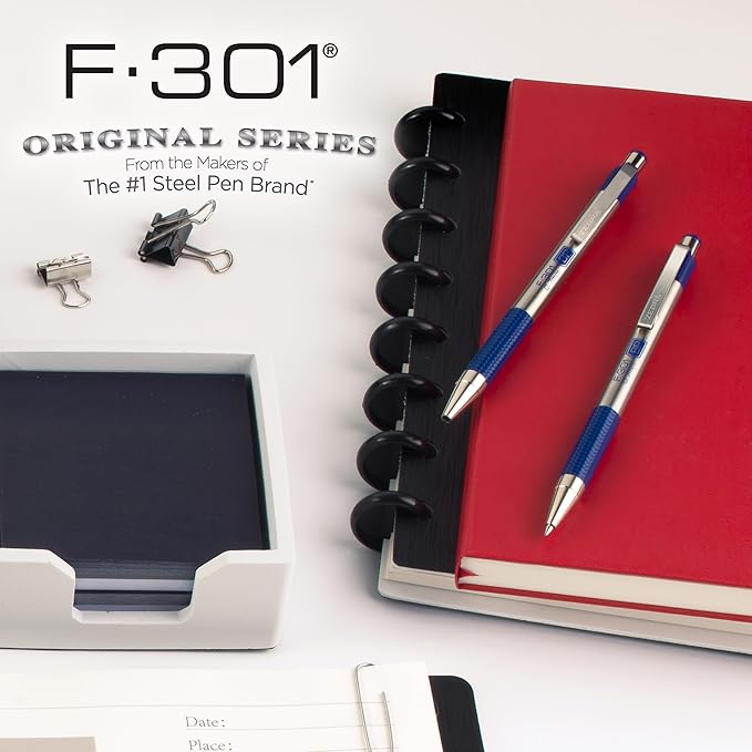 Zebra Pen F-301 Ballpoint Blue Ink Fine Point 0.7mm Pen, Easy-Glide Ink - Image 6