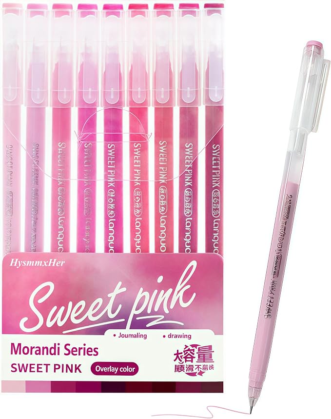 9 Colored Gel Pens Set, 0.6mm Fine Point by HysmmxHer