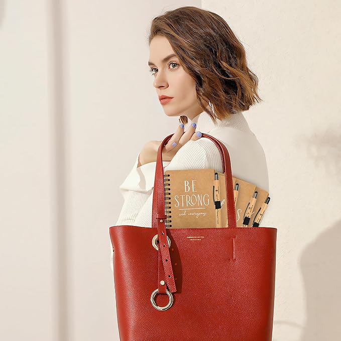 Christian Prayer Journal Spiral Notebooks Bulk with Pens - Small Notepads (4.13”x5.43”) - inspirational Gifts for Women men,Church Members & Bible Study Groups (30 sets Brown)-DeskLoop Office