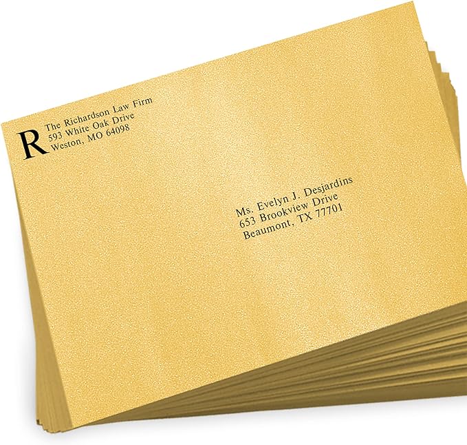 LUXPaper 9 x 12 Open End Envelopes | Peel & Press | Gold Metallic | 80lb. Text - Image 5