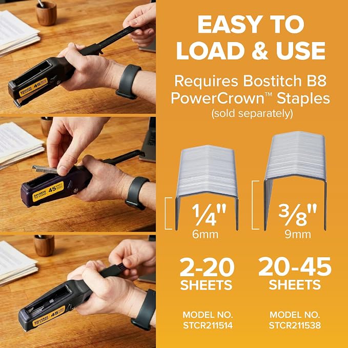 Bostitch B8 Heavy Duty Plier Stapler, 2-45 Sheet Capacity, No-Jam Technology - Image 3