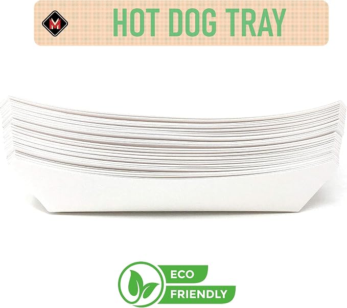 Mr Miracle 7 Inch Paper Hot Dog Tray in White. Pack of 250. Disposable - Image 2