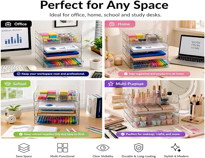 DCA 4 Tier Acrylic Desk Organizer - Image 6