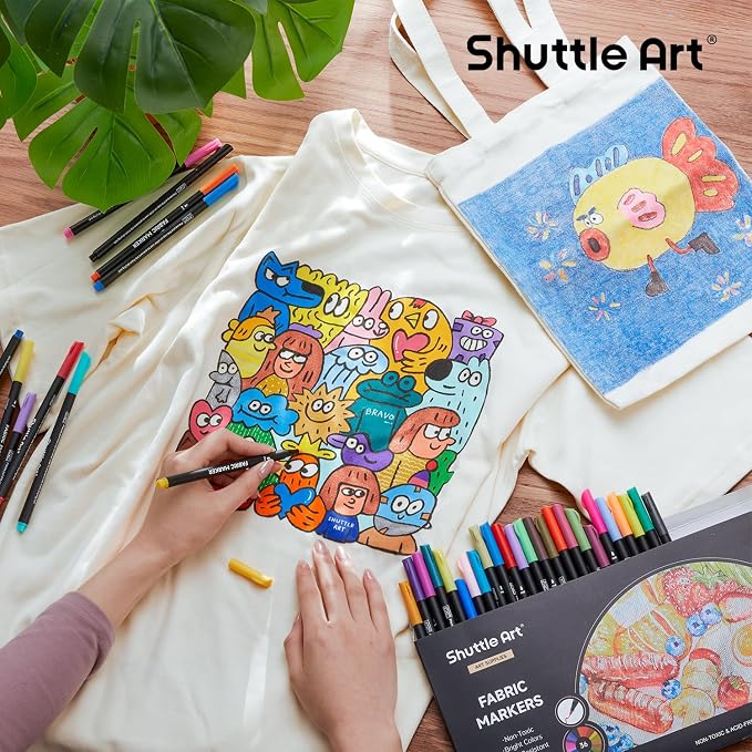 Shuttle Art 36 Colors Fabric Markers, Permanent Markers - Image 7