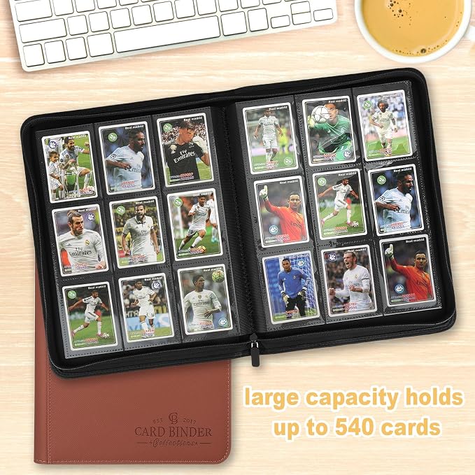 9 Pockets Card Binder, Premium Zip Trading Card Binder, 540 Double Sided Pocket - Image 4