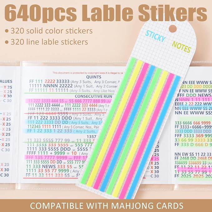 640 Pcs Mahjong Card Line Finder Highlighter Tape, Mahjong Line Highlighter - Image 3