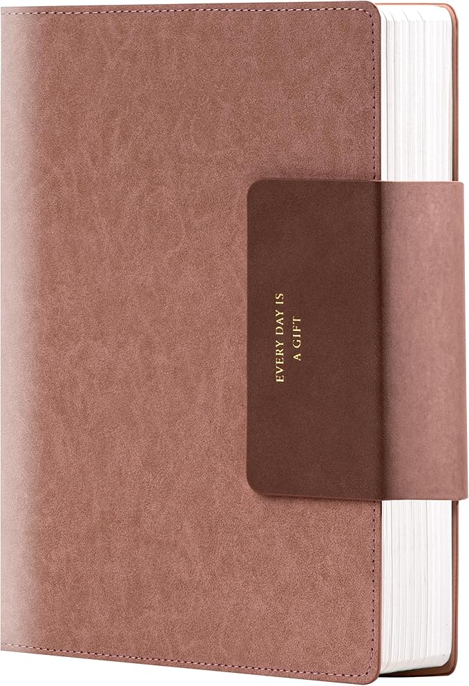 Leather Journal for Men 320 Pages B5 Large Journaling Notebooks with 100 GSM Thick Paper Journals for Writing Notebook for Men & Women with Buckle Closure Work Diary, 7.28" x 10.23", Pink-DeskLoop Office