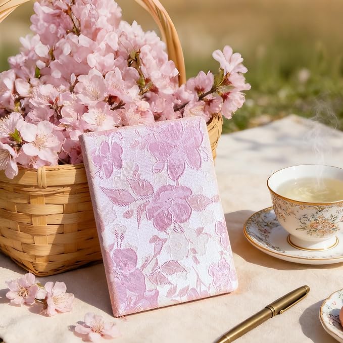 Pink Notebook, Ruled Journal, Embroidered Flower Journal, Beautiful Journal - Image 2