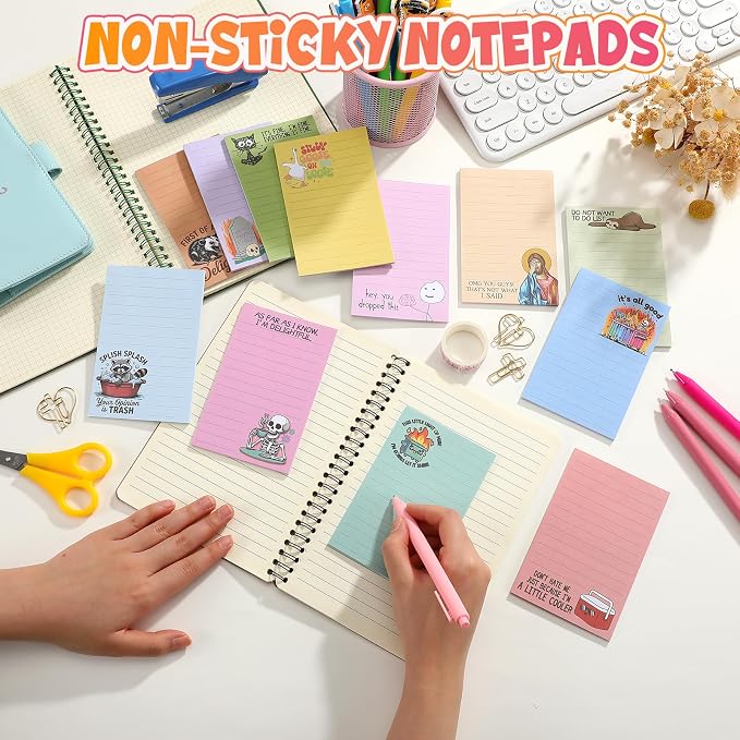 12 Pack Funny Notepads, 5x3 Inches Sarcastic Note Pads Memo Fun Office Gifts - Image 6