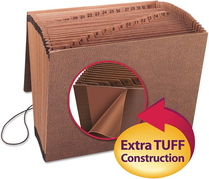 Smead TUFF Expanding File, 31 Pockets, Flap and Cord Closure, Letter Size - Image 5