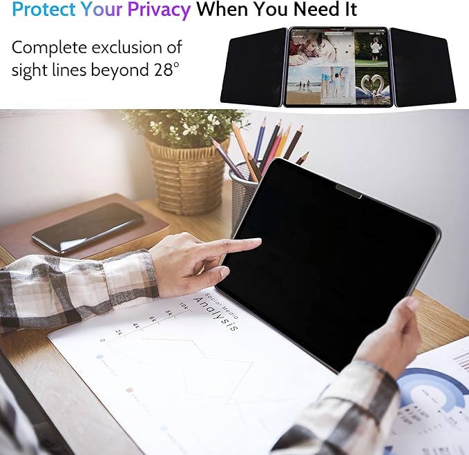 Peslv Privacy Screen Protector for iPad Pro 13 Inch M4/M5, Anti Glare Blue - Image 2