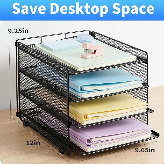 OPNICE 4-Tier Paper Organizer Letter Tray, Desk Organizers and Accessories - Image 2