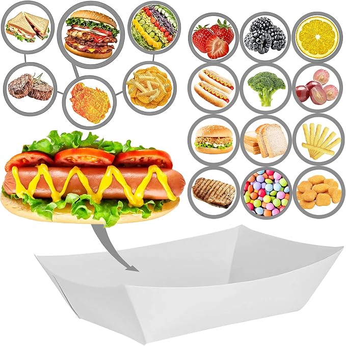 100 Pack 2lb Kraft Paper Food Trays, Waterproof Heavy-Duty Paper Food Boats - Image 5