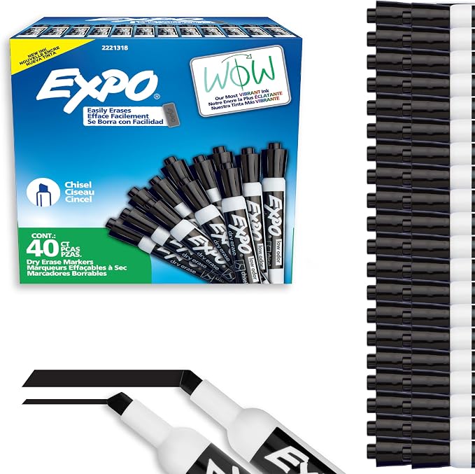 EXPO Dry Erase Markers, Low Odor Ink, Chisel Tip, Organization, Essential by Unknown