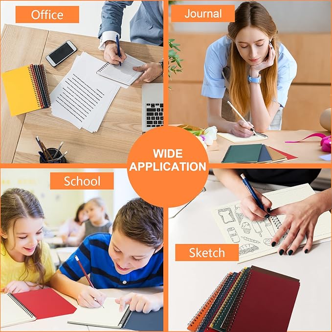 Yahenda Spiral Notebook Bulk A5 College Ruled Journals Notebooks Lined 8.3 x 5.5 Inch Note Books Composition Writing Thick Paper Notebook for Office Business School Gifts Supplies(Assorted Color, 54-DeskLoop Office