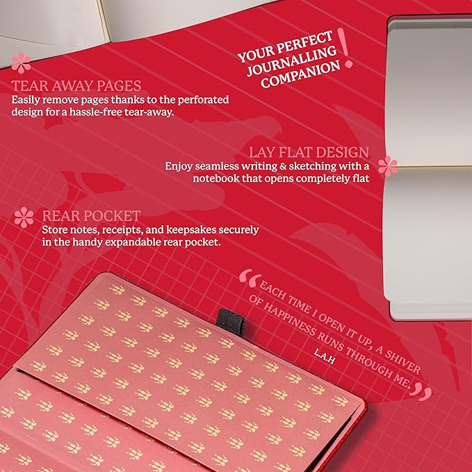 Dingbats A5 Wildlife Notebook Journal Hardcover, Cream 100gsm Ink-Proof Paper, 6.1 x 8.5 inches, 192 pages (Red Kangaroo, Lined)-DeskLoop Office