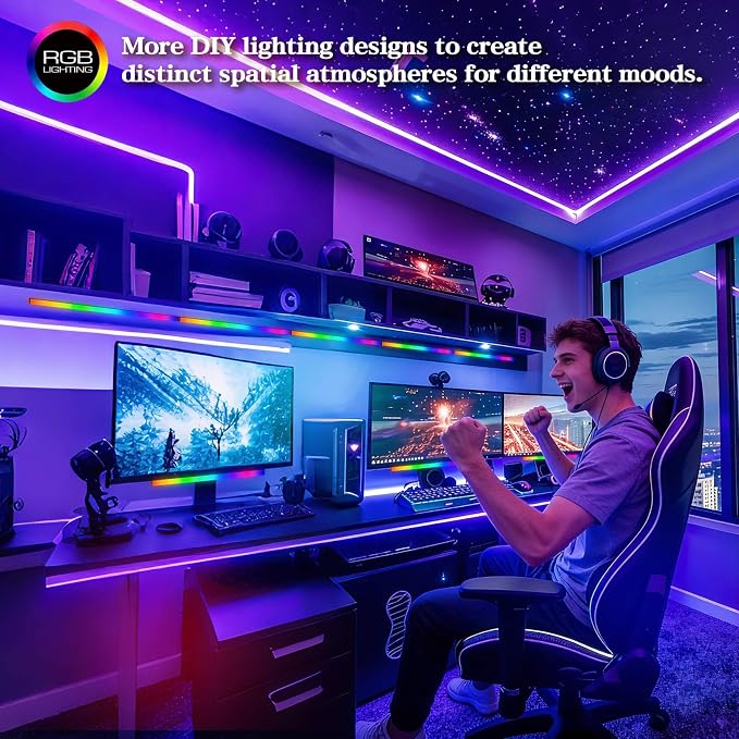 RGB LED Monitor Ambient Light Bar, 16 Inch USB Powered, APP Control & Music Sync - Image 5