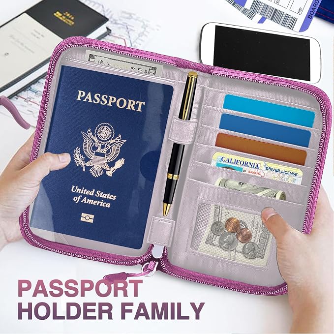 Passport Holder for Travel, Women Rfid Blocking Passport Wallet, Travel - Image 6