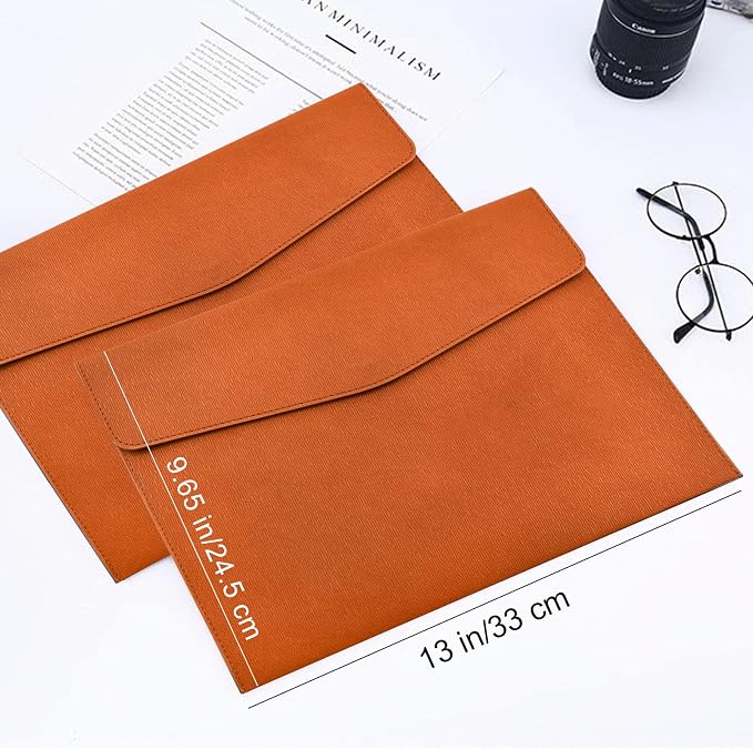 VANRA 1 Piece PU Leather Envelope File Folders A4 Paper Document Filing - Image 2